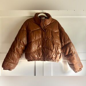 Zara Women's Tan Brown Puffer Jacket